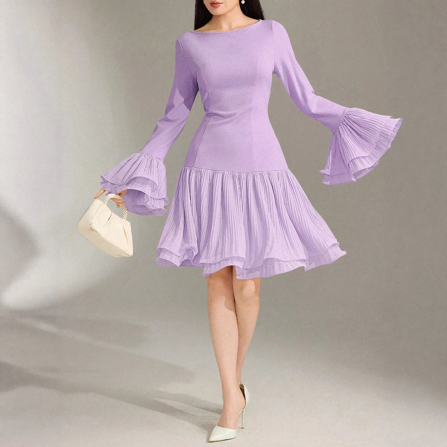 Women's Ruffle Sleeve A-Line Mini Dress