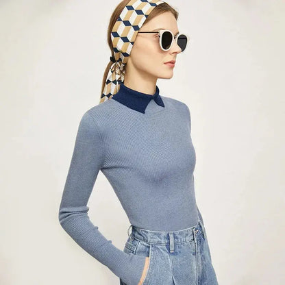Minimalist Colorblock Knit Sweater - Loran