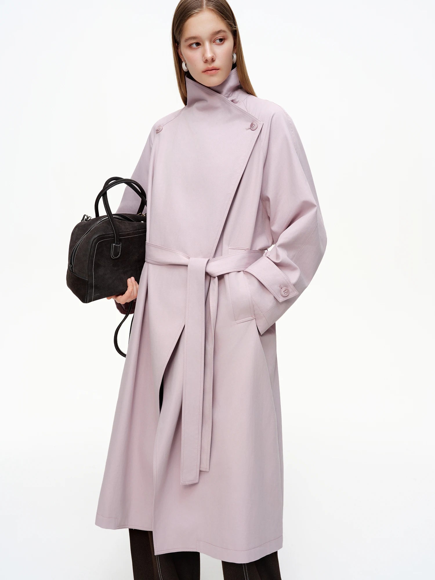 Women’s British Style Slim Fit Trench Coat Spring Outerwear