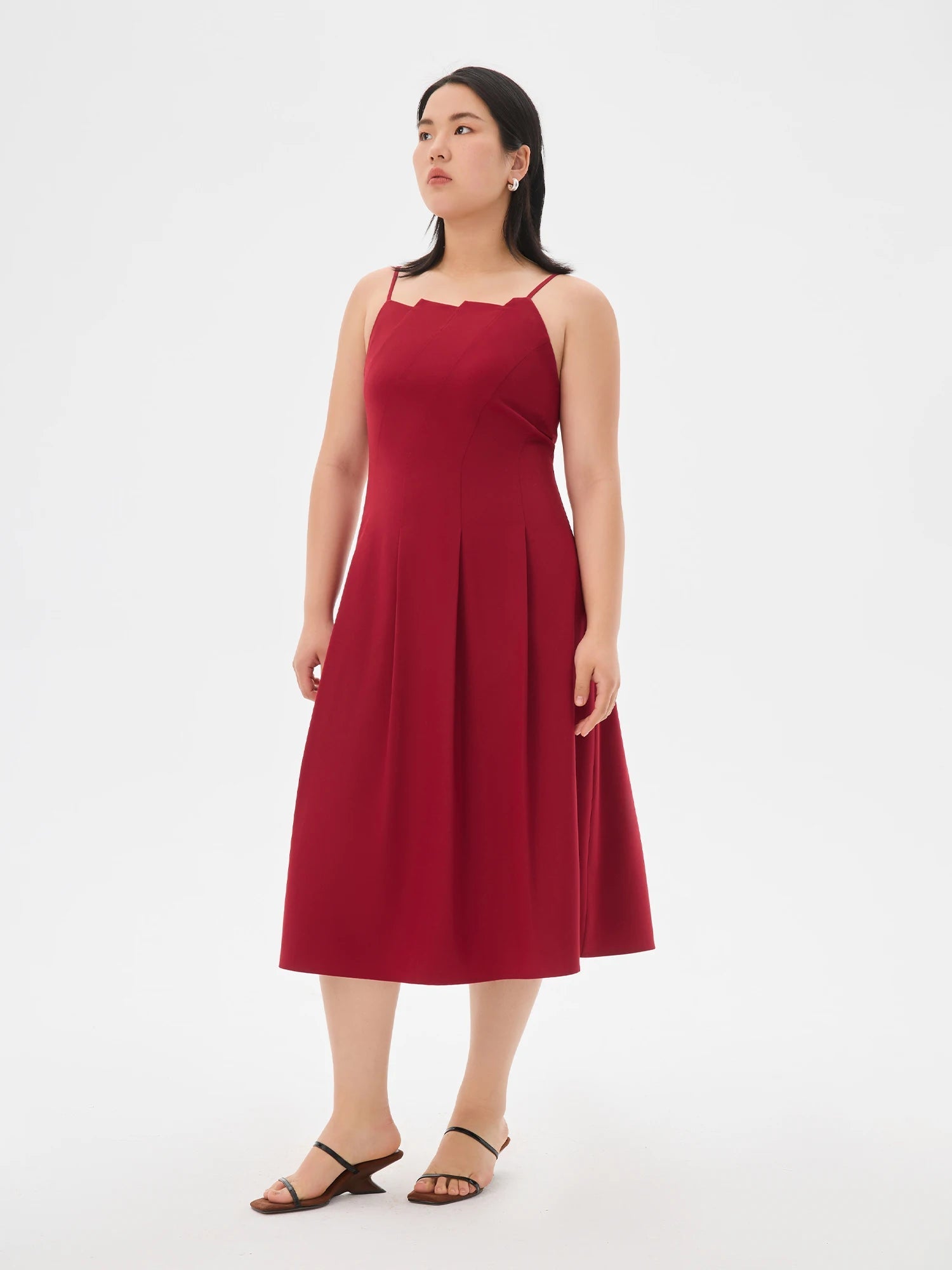 Origami Collar Maxi Dress Convertible 2-in-1 Silhouette Loran