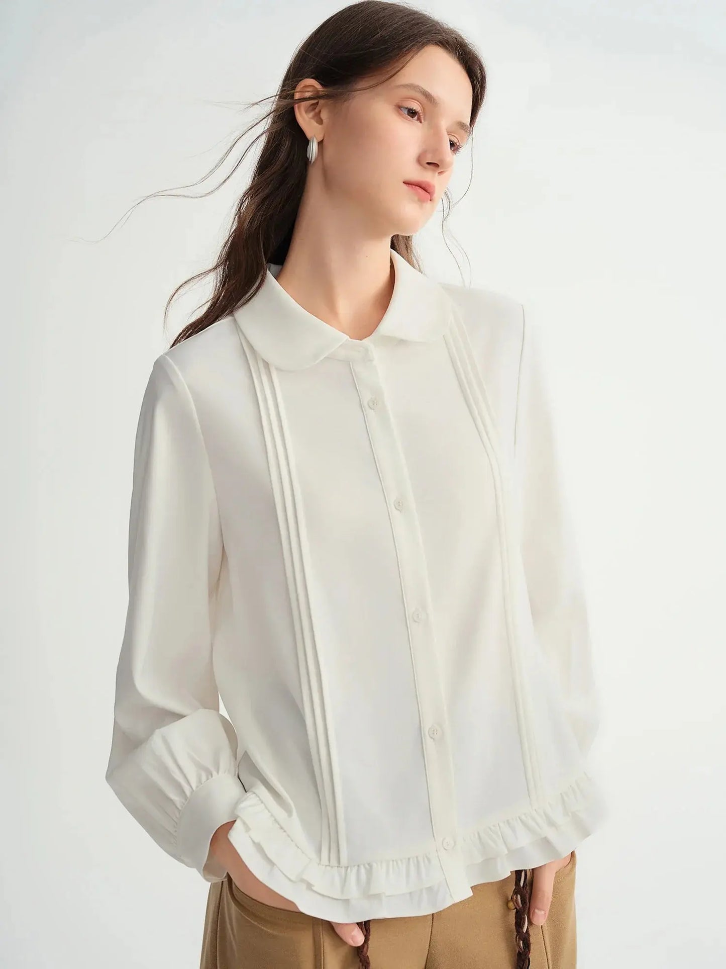 Cozy Plus-Size Winter Shirt Dress: Striped & Gathered - Loran