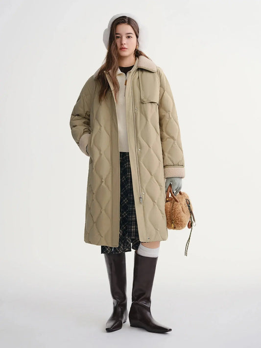 Women's Color Block Vintage Puffer Jacket LORAN STORE
