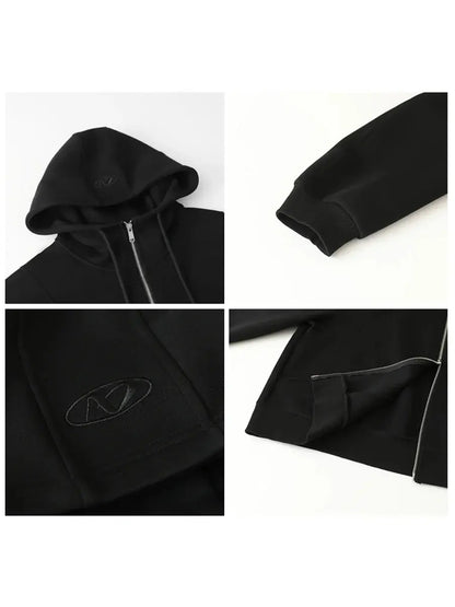 Women's Loose Drawstring Hooded Sweatshirt Jacket - Loran