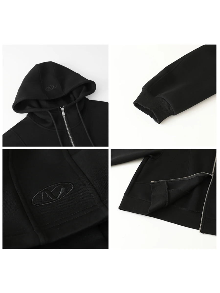 Women's Loose Drawstring Hooded Sweatshirt Jacket