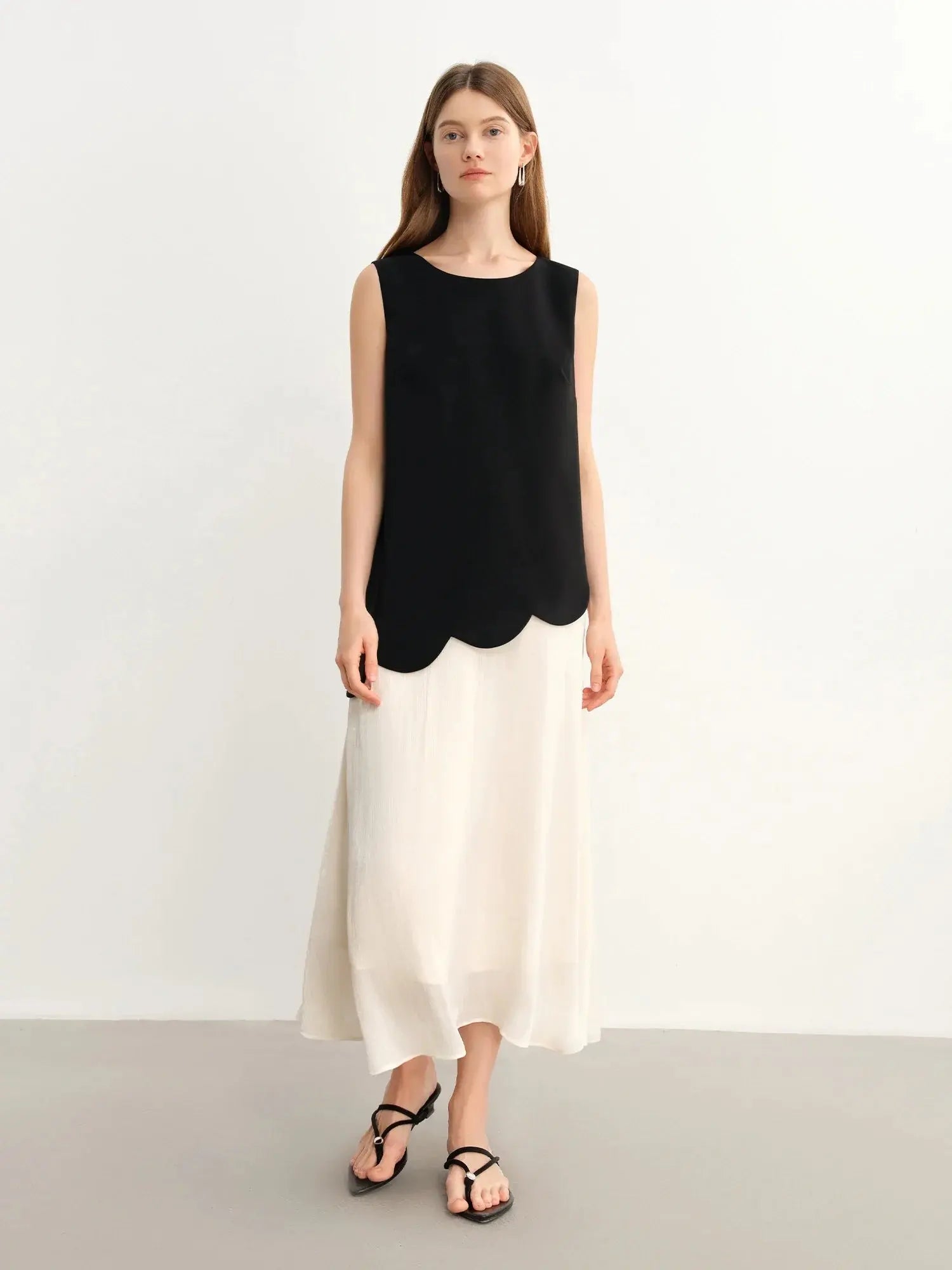 Women's Bold Color Block Faux Two-Piece Dress - Loran