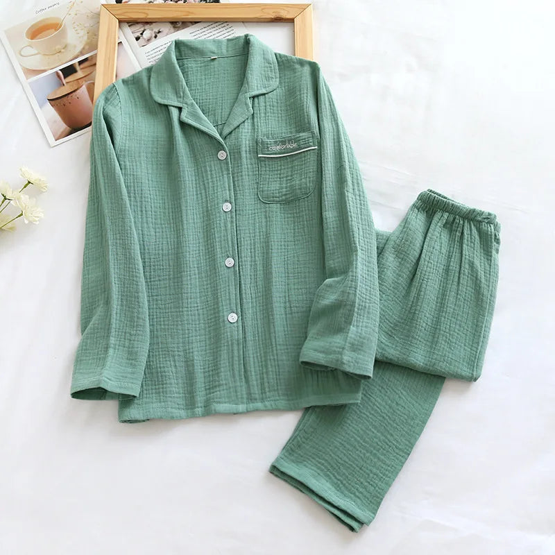 Couple's Pure Cotton Crepe Pajama Set Loran