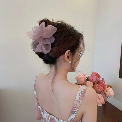 Mesh Bow Biral Claw Clip Elegant Hair Accessories