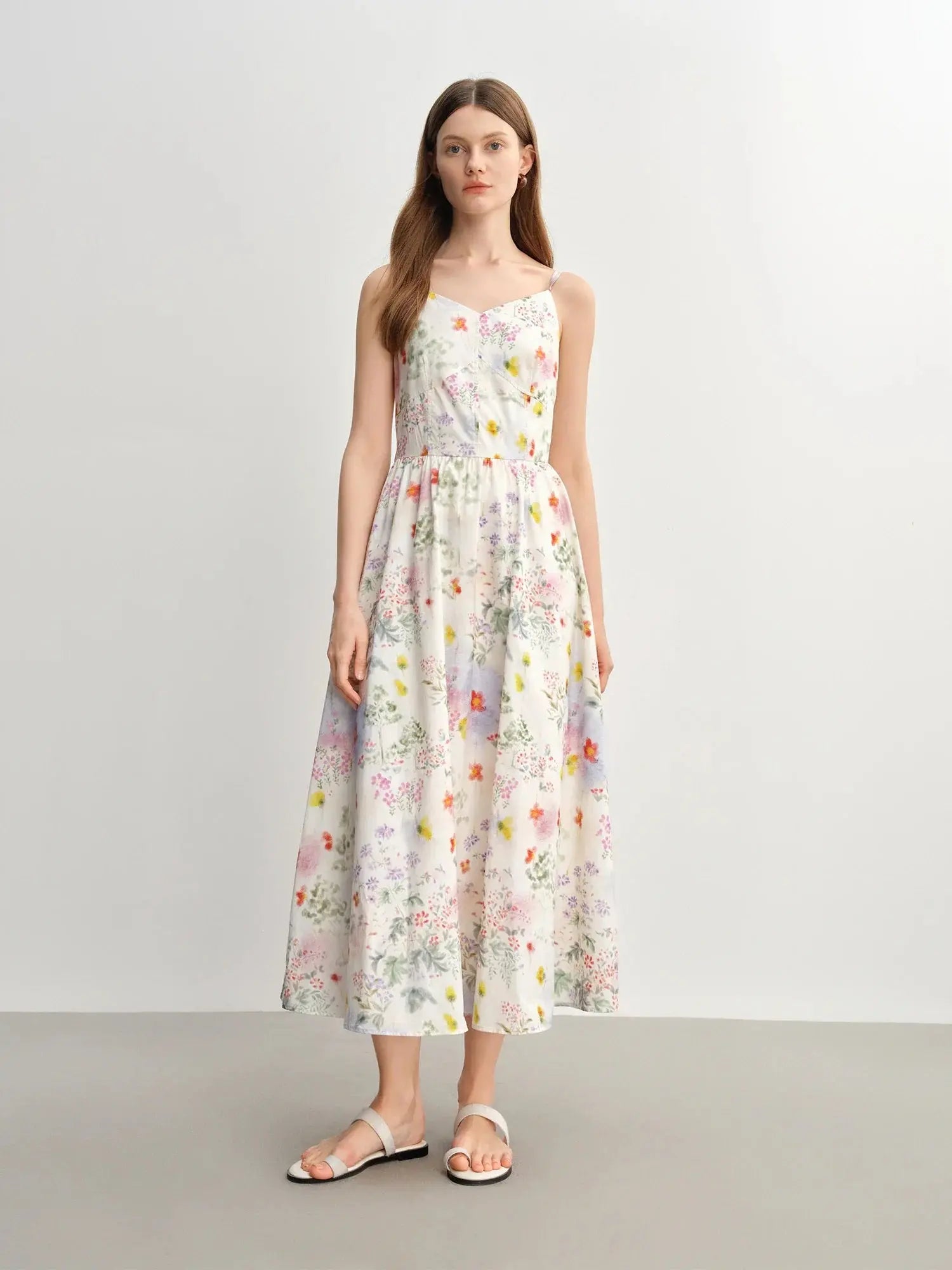 Women's Floral Strappy Midi Dress - Loran