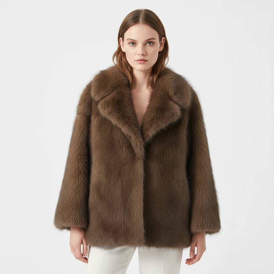 On-Trend Fluffy Faux Fur Overcoat for Women