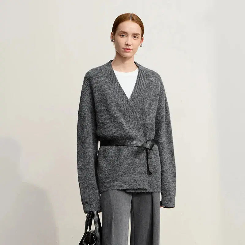 Cozy V-Neck Knit Cardigan for Women - Loran