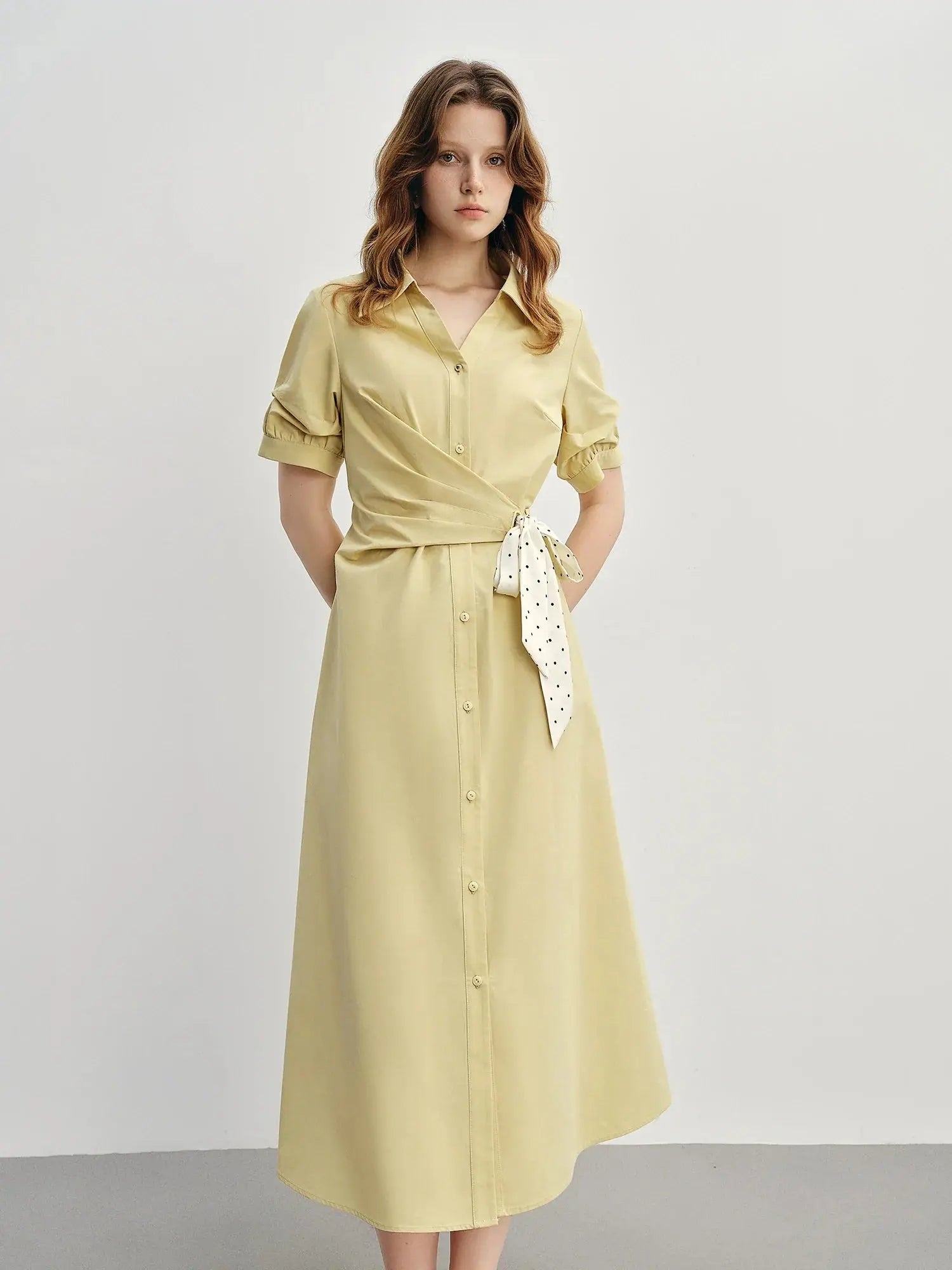 Tailored Tie-Front Shirt Dress in Slim Fit LORAN STORE