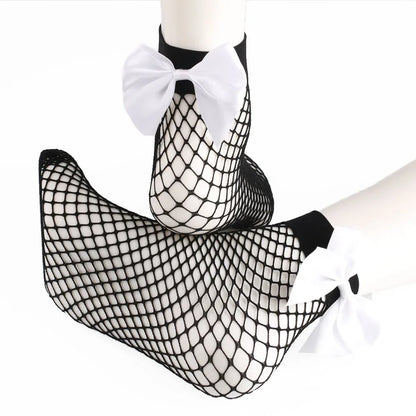 Chic Harajuku Bow Fishnet Socks Lolita Style