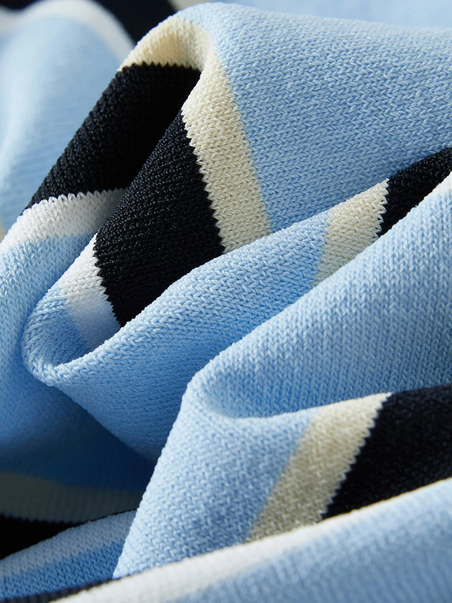 Structured Knit Top with Flattering Contrast Stripes