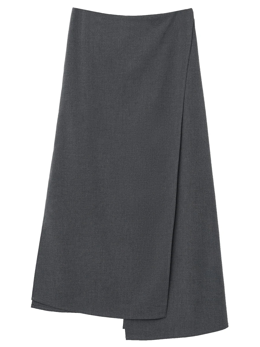 CHIC VEN New Women Skirts Loose Casual Solid Straight Tube Design Irregular Slit Female Skirt Ladies Clothes Spring Autumn 2025 Loran