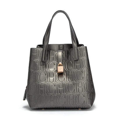 CHCH Women's Steel Embossed Tote Bag Handheld Bun Mother Bag