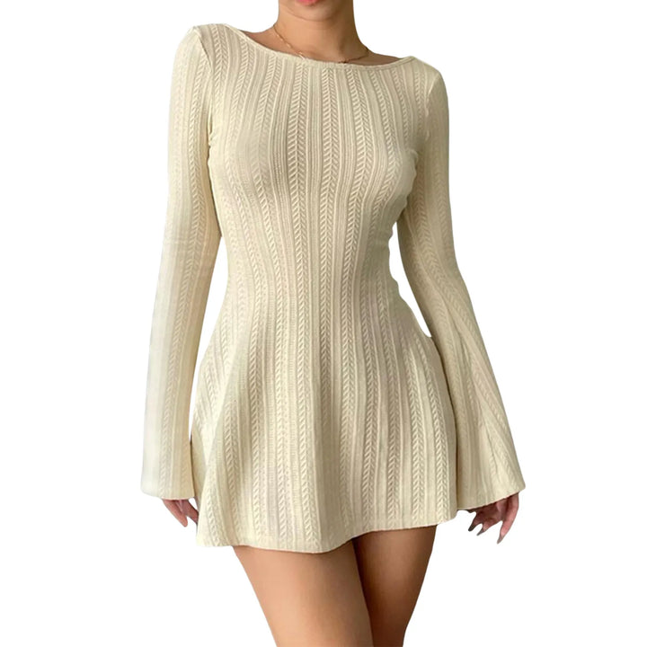 Knit Sweater Dress Casual Long Sleeve - 3IN SMART Shop  #