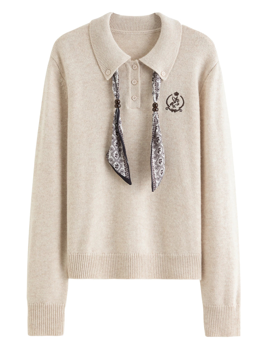 Women's Turn-Down Collar Knit Pullover