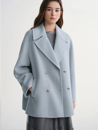 New Plus Size Wool Blend Short Coat for Women - Loran