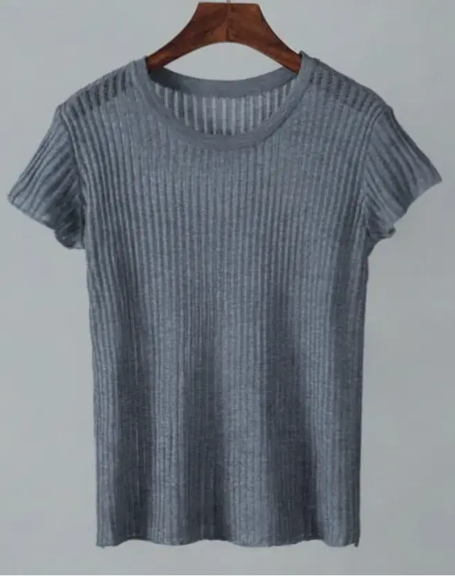 White Striped See Through Elegant Top - Loran