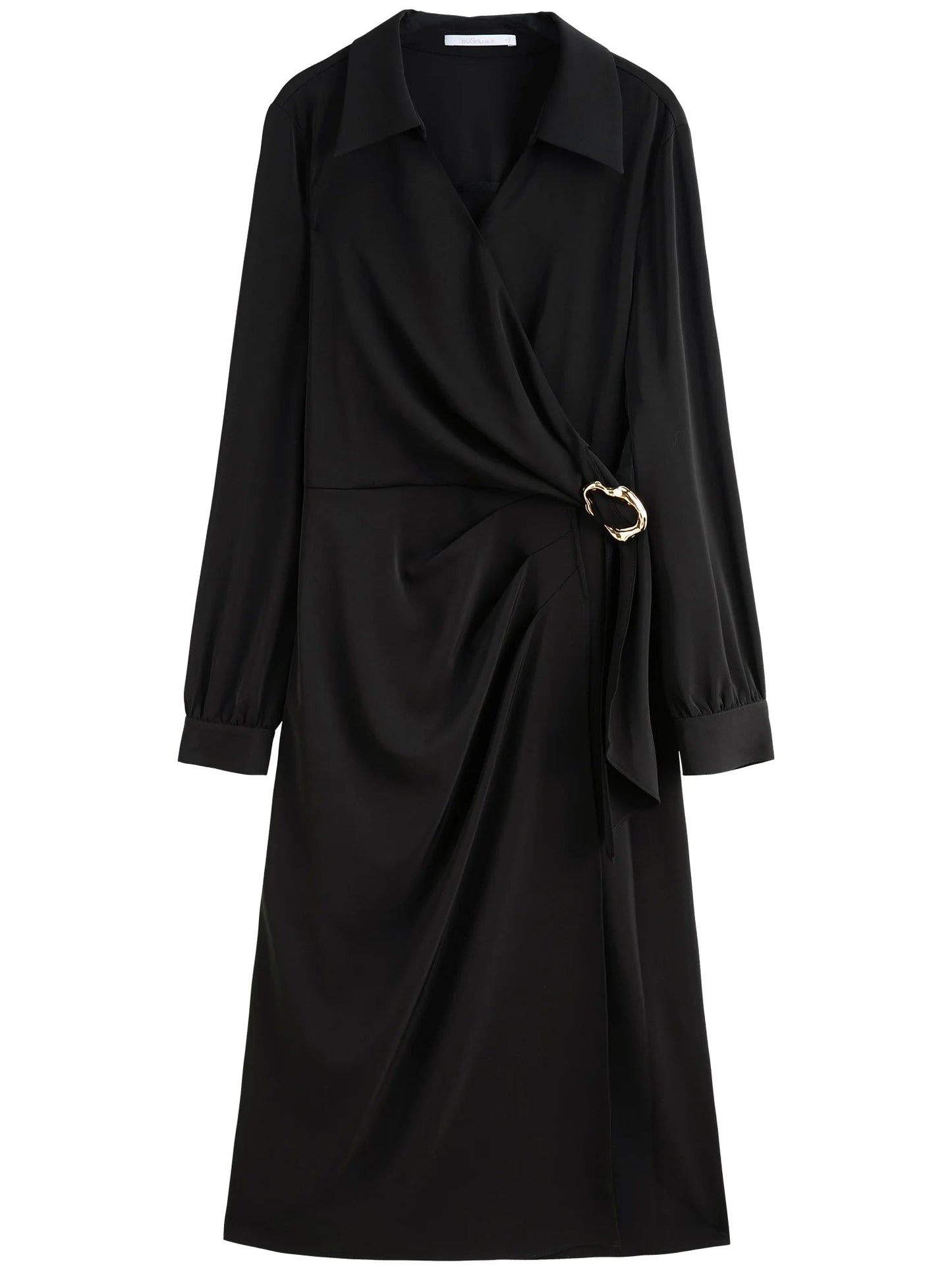 Plus Size Metal Detail Long Dress Spring Fashion Loran