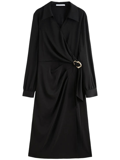 Plus Size Metal Detail Long Dress Spring Fashion Loran