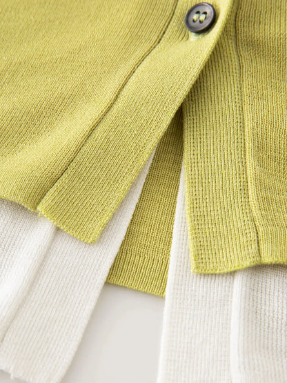 Plus Size Colorblock Layered Knit Pullover LORAN STORE