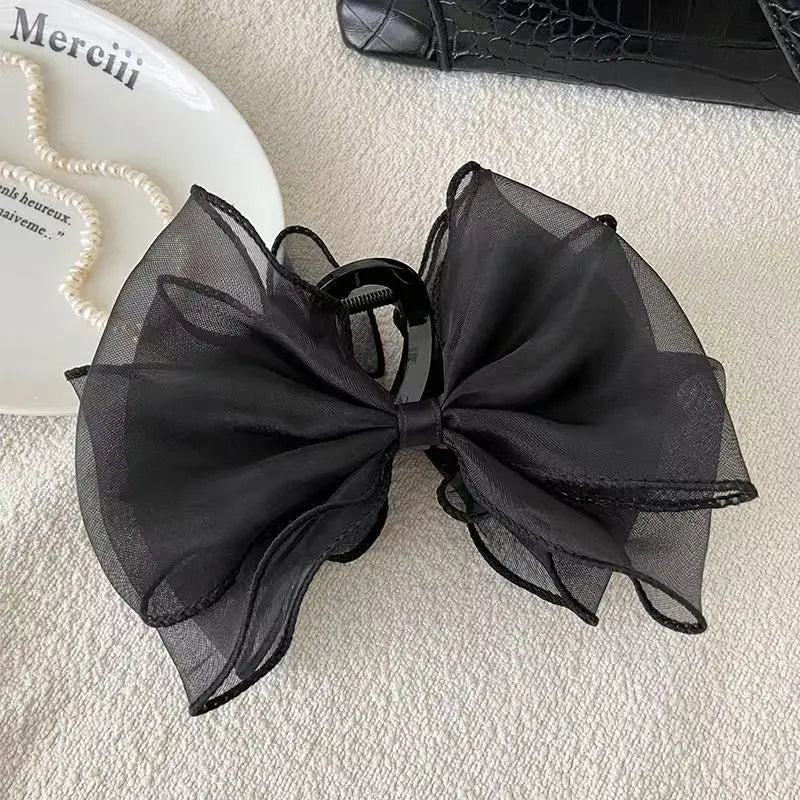 Sweet Reversible Bow Large Hair Claw Versatile Accessory