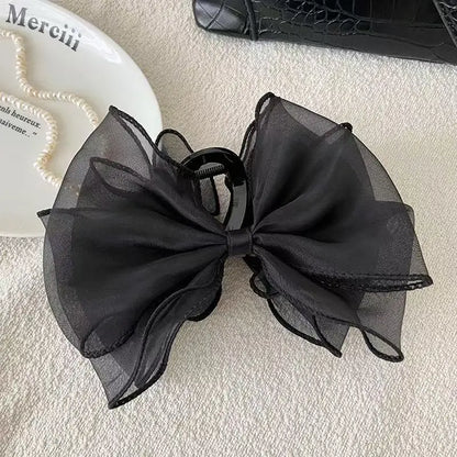 Sweet Reversible Bow Large Hair Claw Versatile Accessory