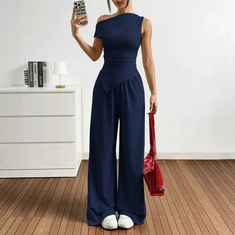 Women's Two-Piece Asymmetrical Summer Outfit - Loran