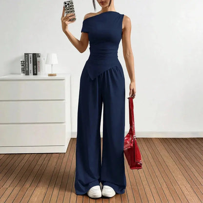 Women's Two-Piece Asymmetrical Summer Outfit - Loran