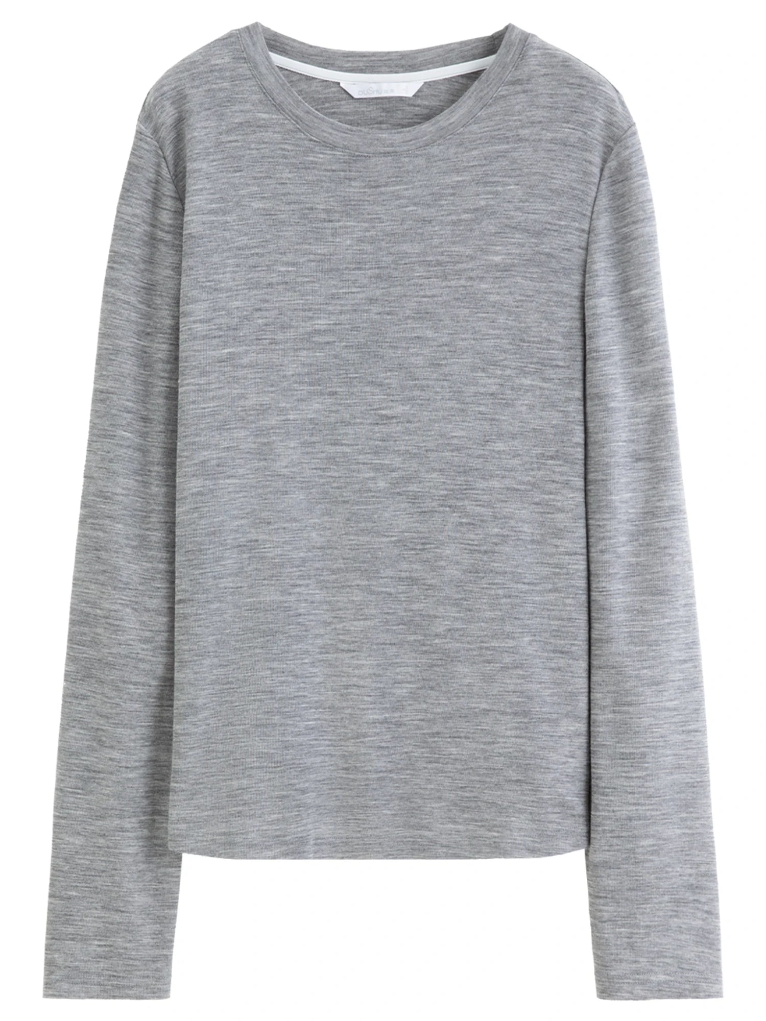 DUSHU Women's Green and Gray Contrasting Color Layered Two-Piece Knit T-Shirts Spring 2026 New Arrival Fashion Long Sleeves Tops Loran
