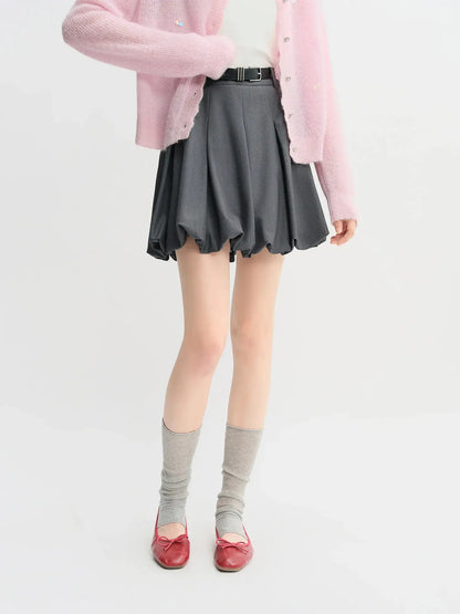 Cozy Chic Plus Size Gray Skirt for Autumn Fashion - Loran