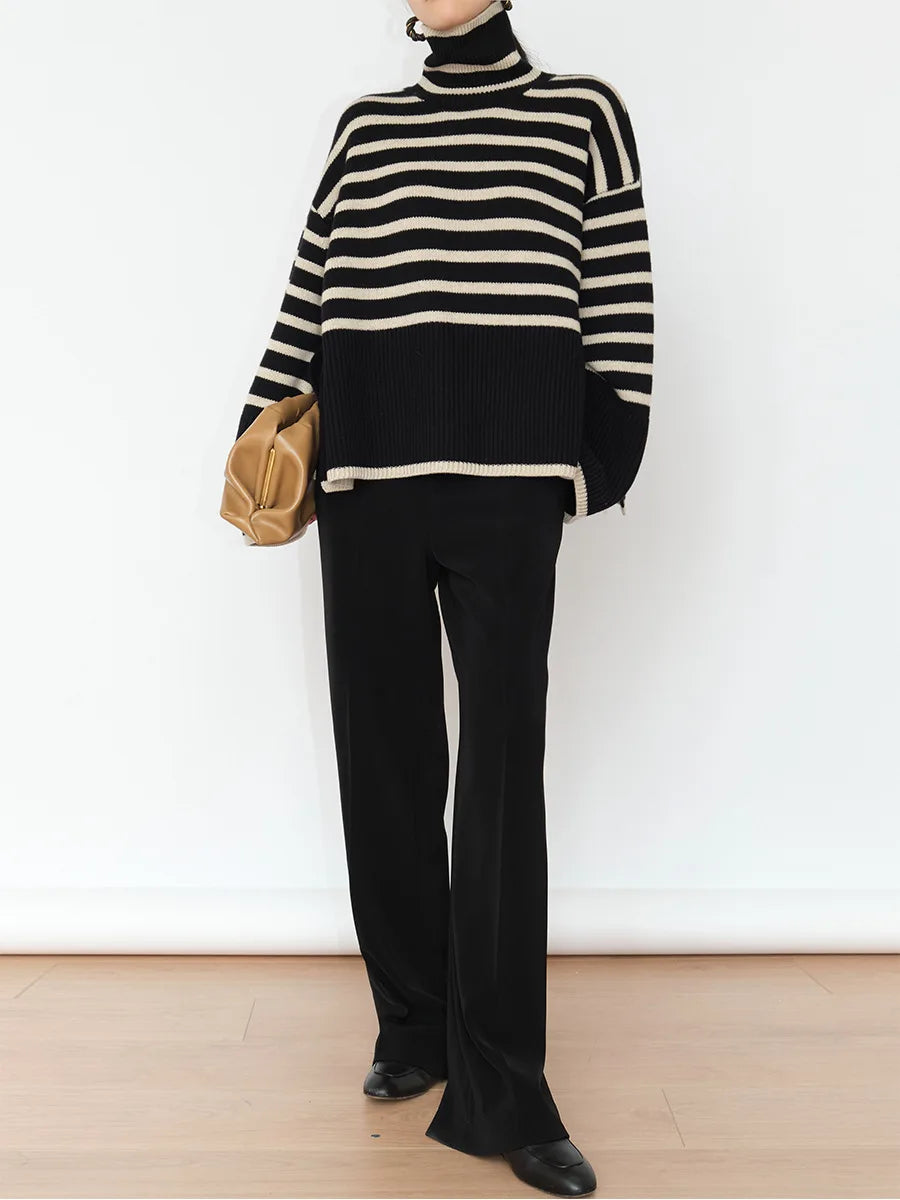The New Striped Turtleneck Sweater for Fall & Winter