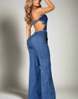 Chic Off-Shoulder Denim Jumpsuit