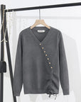 Plus Size Women's Long Sleeve Button Sweater