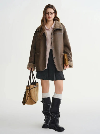 Vintage American Style Brown Fur Jacke LORAN STORE