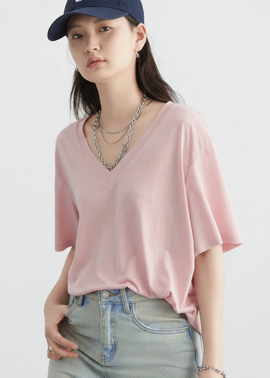 CHIC VEN Women T-Shirts Loose Casual Solid New Basic Cool Tees for Girl Short Sleeved Female Top Spring Summer 2025 Clothing Loran