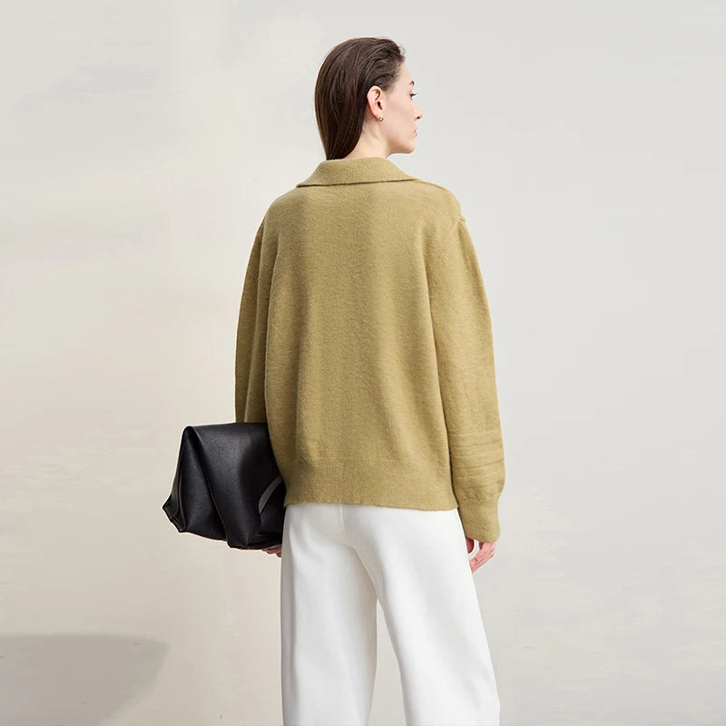 Chic Minimalist V-Neck Pullover Sweater