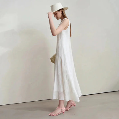 Women's Casual Beige A-Line Dress - Loran
