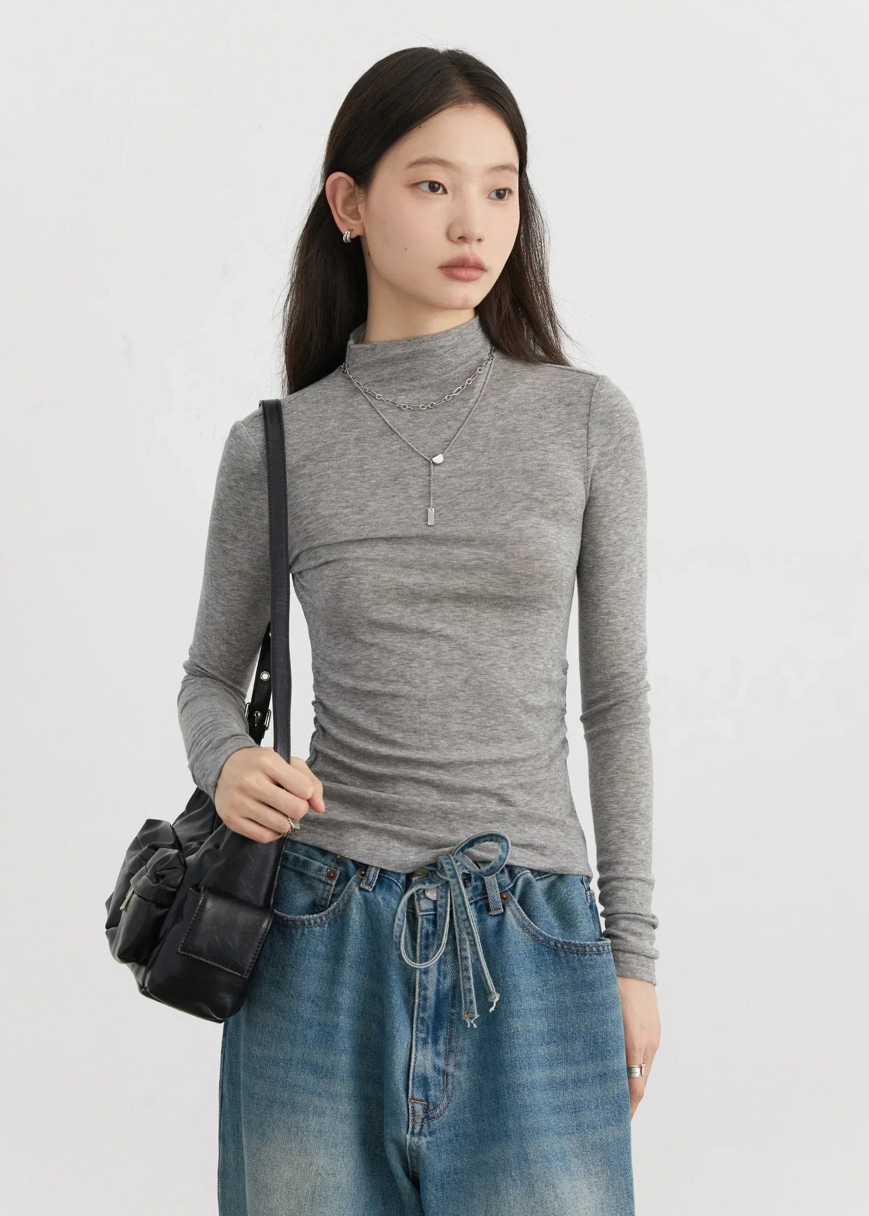 CHIC VEN Women's T-Shirts Slim New Four-color Optional Knitted Basic Female Sweater Woman Tees Spring Autumn 2025 Loran