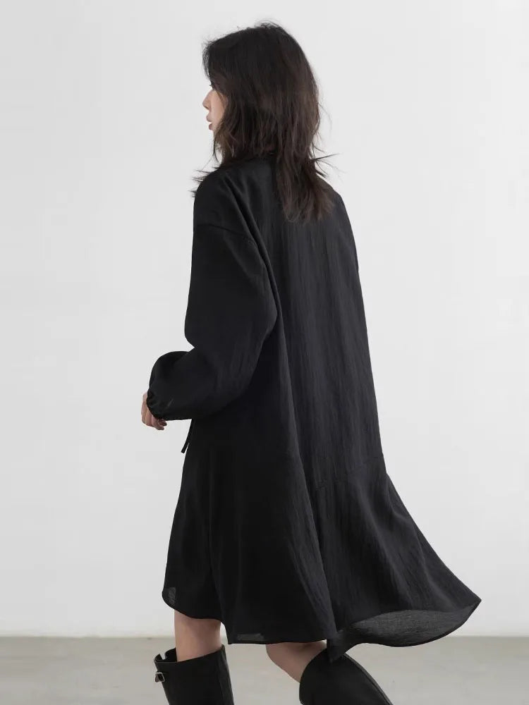 Women’s V-Neck Ruffled Long Sleeve Dress Casual Loran