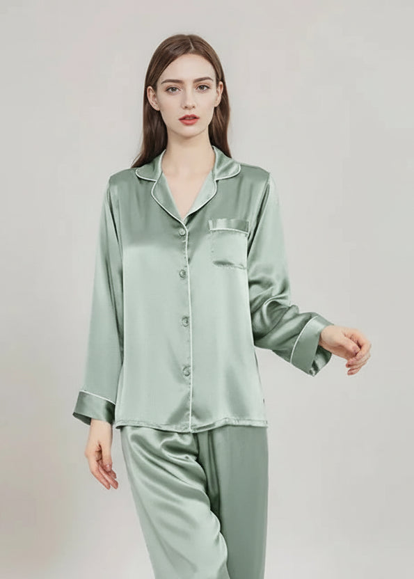 Women’s Mulberry Silk Pajama Set Long Sleeve Summer Loran