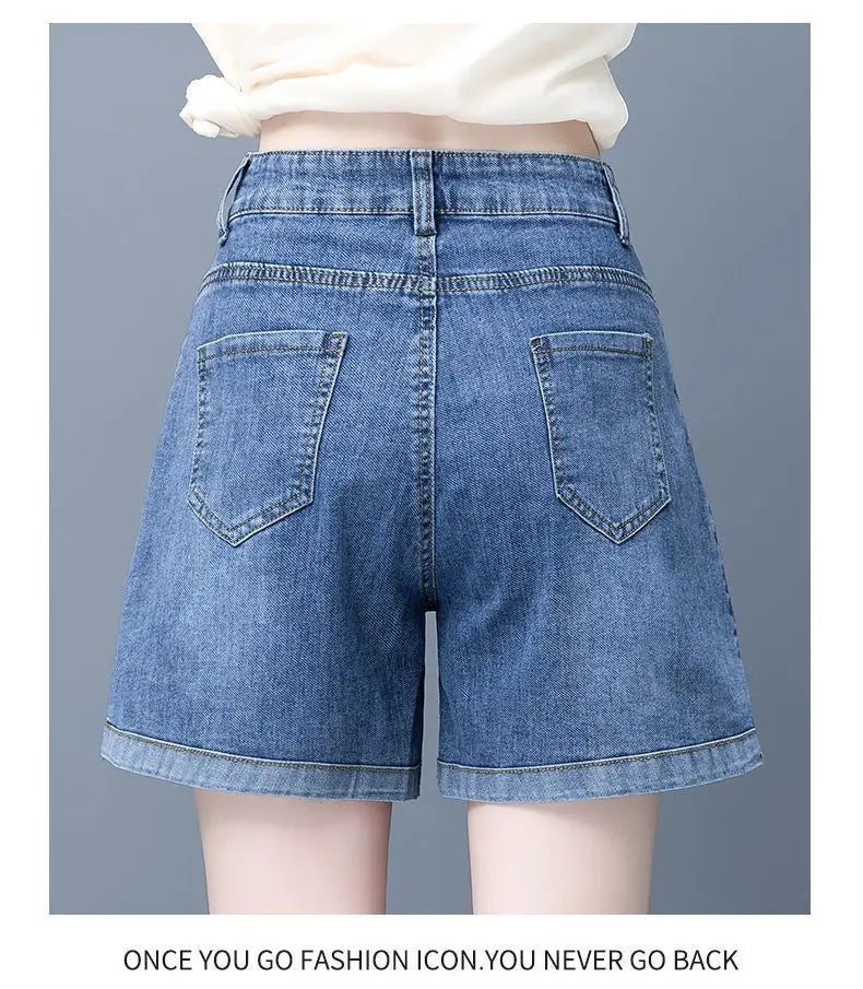 Summer Thin Denim Wide-Leg Shorts