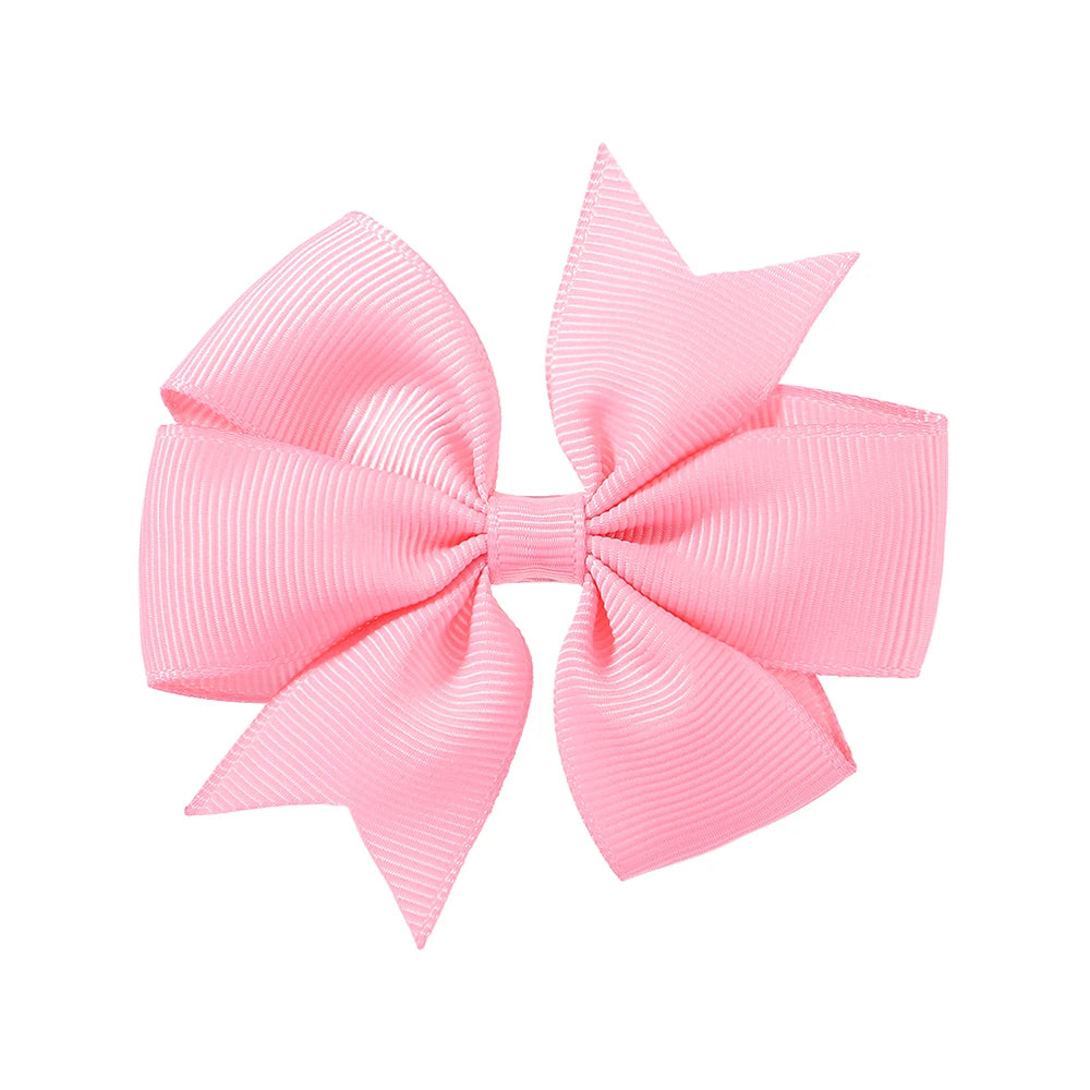 Solid Color Grosgrain Ribbon Hair Bow Clips for Girls
