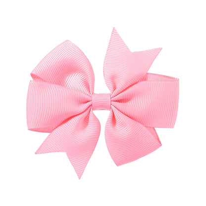 Solid Color Grosgrain Ribbon Hair Bow Clips for Girls