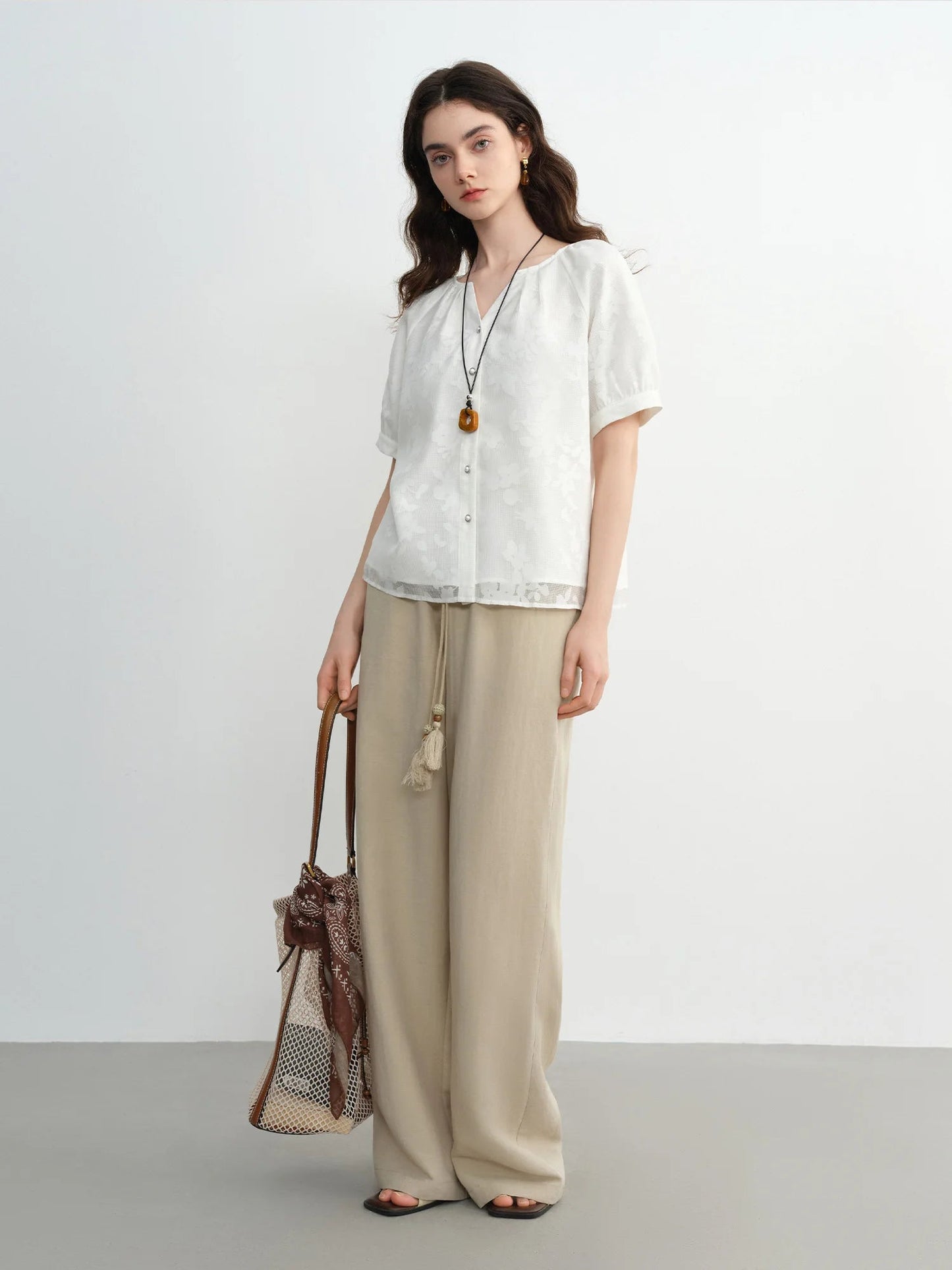 Raglan Sleeve Summer Shirt Minimalist Cotton Top Loran