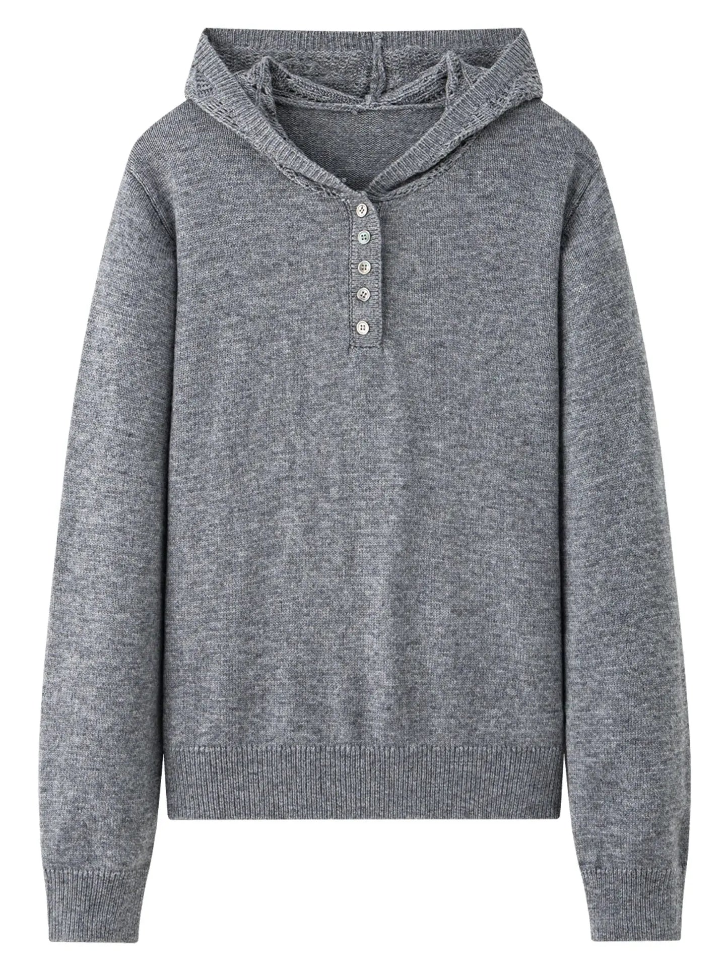 Textured Soft-Comfort Hooded Knit Sweater - Loran
