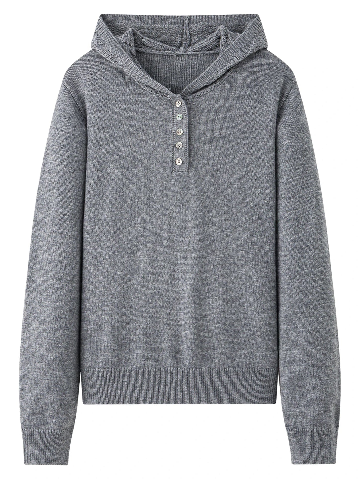Winter Openwork Hooded Sweater Elegant Knit Pullover Loran