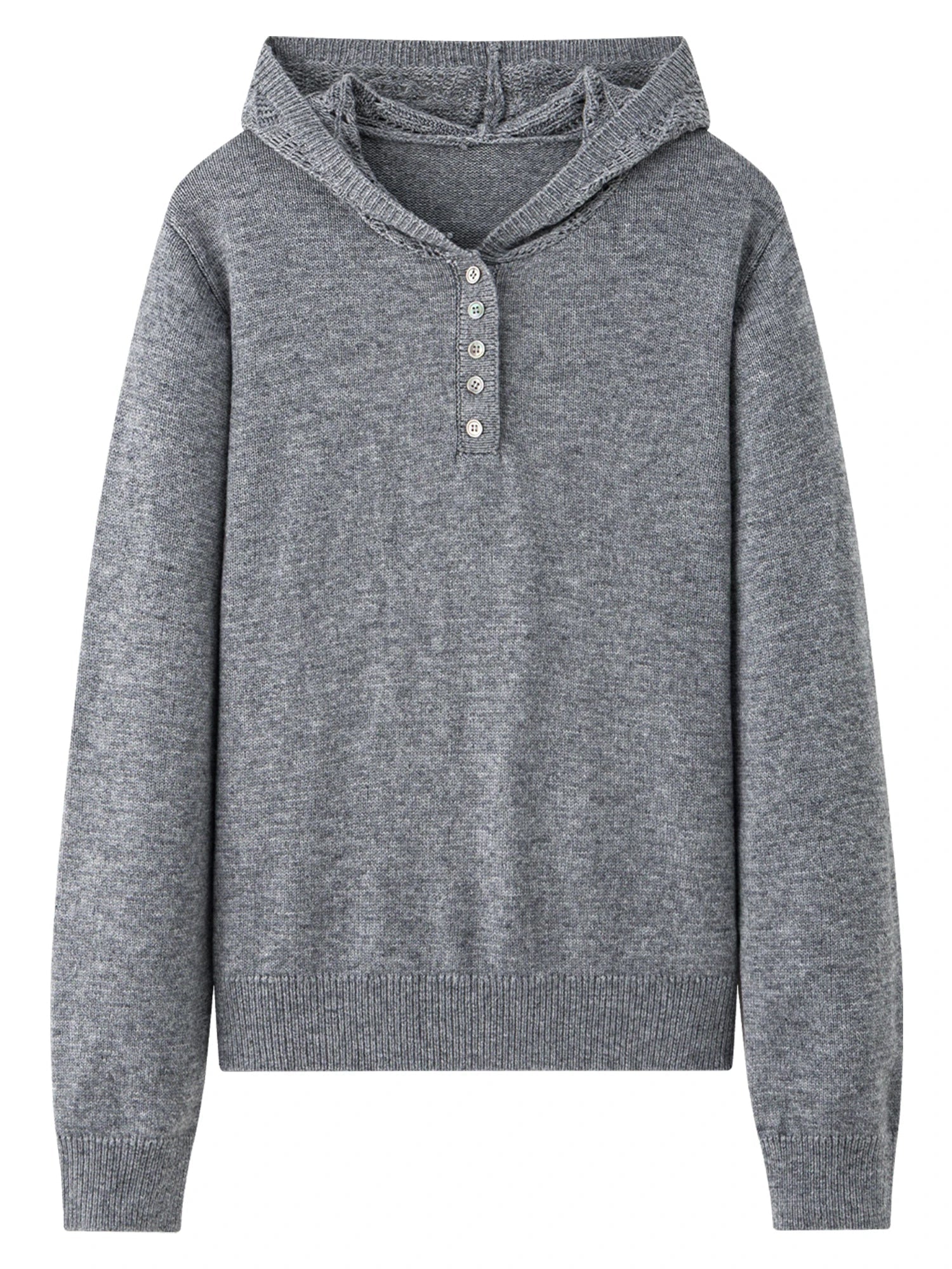 Winter Openwork Hooded Sweater Elegant Knit Pullover Loran
