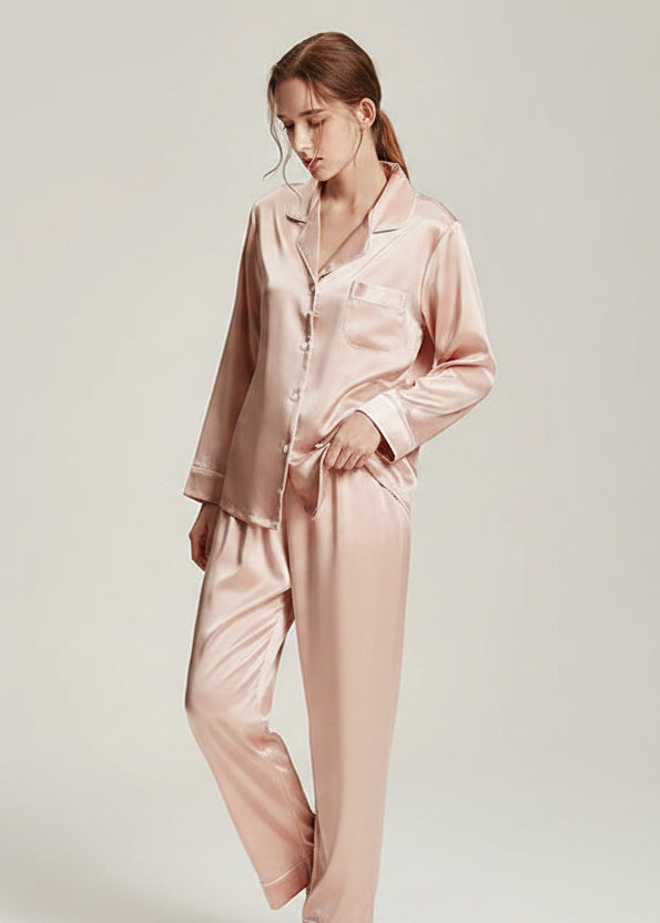 Fimtairah New 6A 100%  Silk Pajamas Women's Spring Autumn 2024 Fashion Lady Long-sleeved Two-piece Suit  Summer home clothes Loran